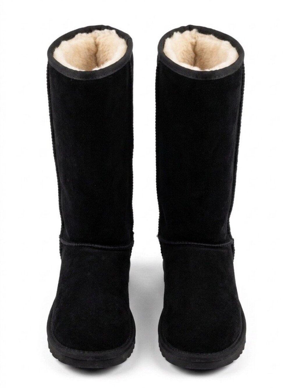 Jeossy, Suede winter boots, tall sheepskin-lined boots, Size 7